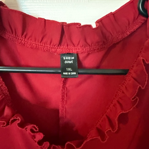 SHEIN Red Ruffled Blouse - Picture 3 of 3
